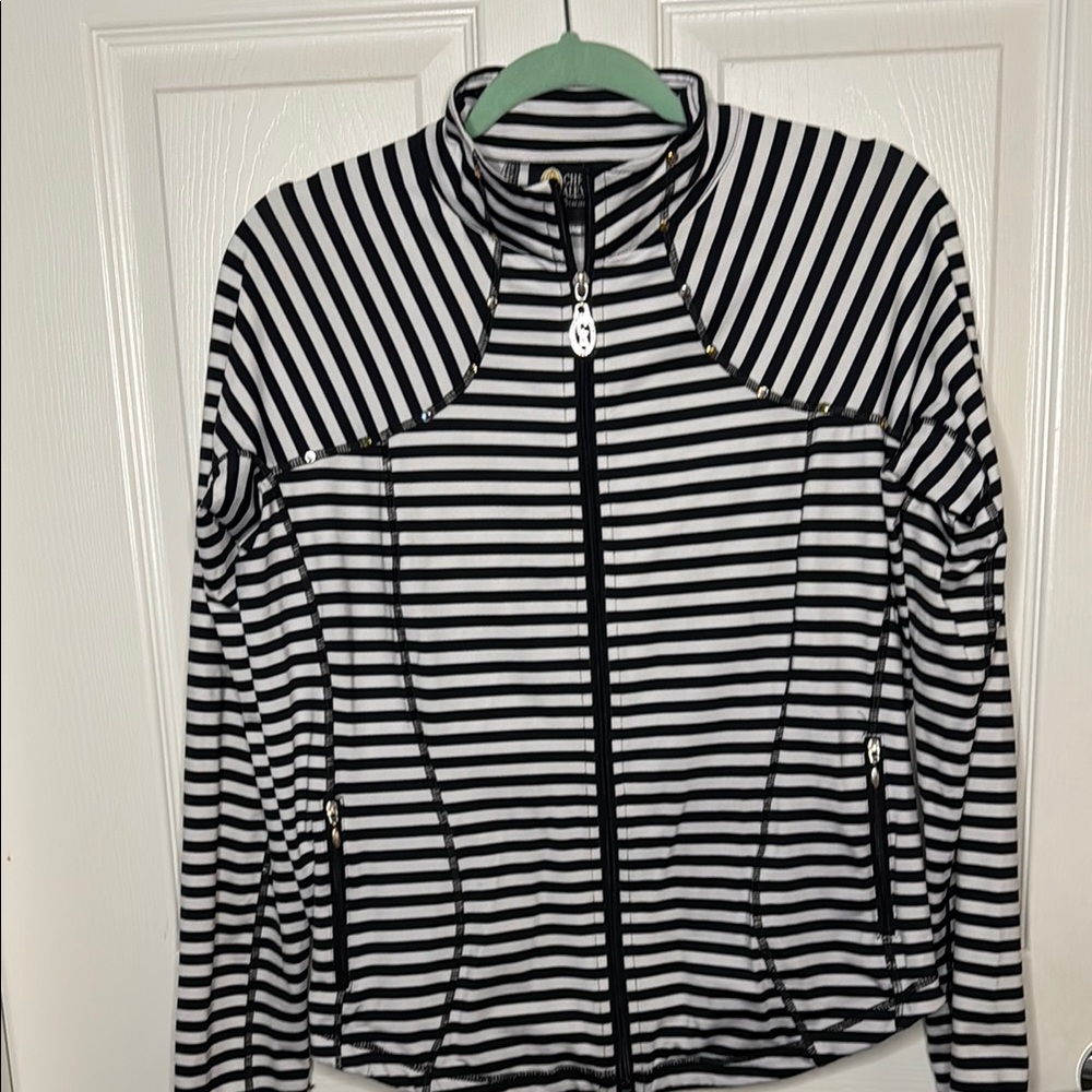 Christine Alexander Black and White Bomber Jacket